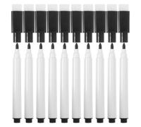 Milisten Lot de 20 Marqueurs Effaçables à Sec avec Pointe Pinceau, Encre Noire à Base D’eau, Compatibles Tableau Blanc et Verre, pour Bureau, École et Usage Domestique