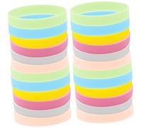Milisten Lot De 24 Bracelets Lumineux En Silicone Phosphorescents Unis Pour Garçon Et Filles Et Adultes Taille Unique Vert Bleu Rose Blanc Orange Jaune Pour Festivals Soirées Rave Et Présents De Fête