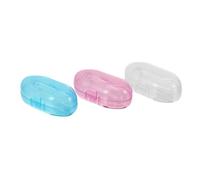 Milisten Lot de 3 Brosses à Dents pour Bébé et Tout-petits en Silicone Transparent, Manchon Doigt Poils et Bosses de Massage, Couleurs Bleu, Rose et Blanc, Soin Dentaire Doux