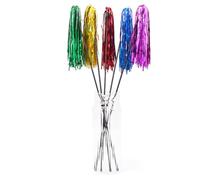 Milisten Lot de 3 Canes à Taquiner pour Chat en Plastique Réfléchissant Rubans Colorés Jouets Interactifs pour Animaux de Compagnie