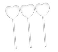 Milisten Lot de 3 Jardinières à Arrosage Automatique en Verre Transparent de Cœur pour Plantes D’intérieur et Extérieur, Dispositif Goutte-à-Goutte Pratique et Décoratif, Irrigation Lente