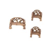 Milisten Lot De 3 Mini Meubles De Jardin en Résine Banc Miniature Et 2 Chaises Décoration De Micro-Paysage pour Jardin, Bonsaï Et Ornement De Jardinage