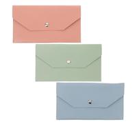 Milisten Lot de 3 Pochettes pour Billets Portefeuille pour Femmes - Organiseur de Cartes en Cuir PU - Pochette légère pour gérer Son Budget et Ses factures