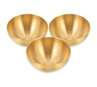 Milisten Lot de 3 Saladiers en Acier Inoxydable Doré 201, Diamètre 15 Cm, Bols Multifonction pour Fruits, Salades et Snacks, Ustensiles de Service Pratiques pour Usage Quotidien Cuisine