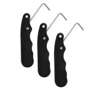 Milisten Lot de 3 Tendeurs de Lacets Pliables en Acier Inoxydable Noir 93 X 28 X 12 CM pour Patins de Hockey et Patinage sur Glace Outil Multifonction Ergonomique pour Serrage Rapide