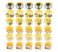 Milisten Lot de 30 anneaux en plastique pour fête prénatale, en forme d'abeille, de marguerite, pour jouets, pour filles, fournitures de fête, récompenses de classe, boîtes à trésors