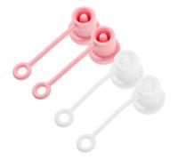 Milisten Lot de 4 Bouchons Anti-poussière en Silicone Alimentaire pour Pailles 6-10 Mm, Couvre-paille Réutilisable Blanc et Rose, Accessoire Pratique pour Pailles Réutilisables et Usage