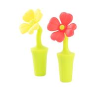 Milisten Lot de 4 Bouchons de Vin en Silicone Forme Fleur, Flexible et Compatible Lave-vaisselle, Accessoire Vin pour Club et Dégustation