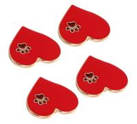 Milisten Lot de 4 Broches Cœur en Alliage Émail, Épingles Décoratives Motif Patte de Chien, Accessoires Kawaii Légers pour Paquet, Vestes et Tenues de Mariage, Épingle de Cortège Nuptial