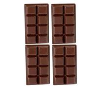 Milisten Lot de 4 Modèles en Chocolat Factices PVC pour Saint-Valentin, Grand Format Marron, Décoration Romantique de Table, Présentoir Boutique, Accessoire Décoratif Fête