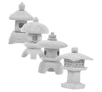 Milisten Lot De 4 Petites Statues De Pagode Temple Bonsaï Mini Accessoires De Jardin Zen Statues De Jardin Pagodes Terrarium Figurines Statue Zen Ornements D'Extérieur Statue
