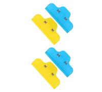 Milisten Lot de 4 Pinces à Croquis en Plastique Réutilisables, 2 Bleues 2 Jaunes, Taille Moyenne, Clips pour Fixation de Papier de Dessin et Documents, Fourniture de Bureau et Arts, Usage