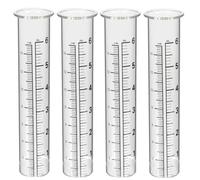 Milisten Lot de 4 pluviomètres en tubes à essai - Grand récipient transparent pour l'extérieur - Pluviomètre de jardin - Pluviomètre pour terrasse - Verre doseur