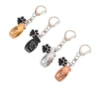 Milisten Lot De 4 Porte-Clés Urne pour Animal De Compagnie Pendentif De Patte Bijoux De Crémation Conteneur Souvenir pour Cheveux Breloque Commémorative pour Animaux De
