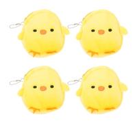 Milisten Lot de 4 Porte-Monnaie en Peluche de Poussin Jaune, Petit Paquet Doux et Résistant pour Pièces et Billets, pour Pâques, Usage Quotidien, Présent Garçon et Couleur Aléatoire