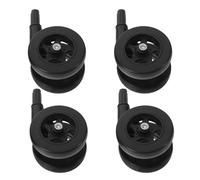 Milisten Lot de 4 Roulettes Noires en Plastique pour Trotteur Bébé, Roues à Roulement Fluide Silencieuses, Amovibles Système D’insertion Directe, Accessoires Déambulateur Universels