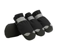 Milisten Lot de 4 Set de Bottes Imperméables et Antidérapantes pour Chien Taille 6 Protection des Pattes en Matériau Résistant Bottes Noires Confortables pour L’Hiver Neige