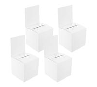 Milisten Lot de 4 Urnes en Carton Verrouillables, Boîte à Bulletins de Vote Suggestions, Format Portable pour Réunion, Collecte de Dons, Tombola et Événements Festifs, Couleur Unie, Facile