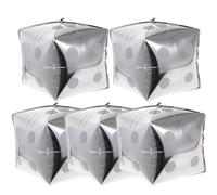Milisten Lot de 5 Ballons Cubes en Aluminium 30 Cm Argentés, Décorations de Fête et Poker, Articles de Fête pour Anniversaire et Événements à Thème Années 90, Accessoires Décoratifs