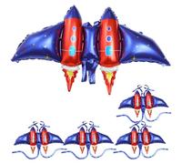 Milisten Lot de 5 Ballons en Aluminium D’Aile de Fusée Décorations Légères pour Fête D’Anniversaire Garçon et Filles Accessoires de Jeu de Rôle Spatiaux Ballon Aile de Fusée pour Photo