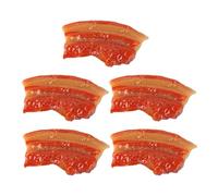 Milisten Lot de 5 Fausses Pièces de Viande Striée en Plastique Réaliste, Décoration Cuisine et Restaurant, Accessoires de Jeu pour Garçon et Filles, Modèle de Viande Végétale pour Photo