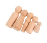 Milisten Lot de 5 Figurines en Bois Massif Naturel à Peindre Kit de Loisirs Créatifs pour Garçon et Filles Décorations DIY pour Chambre D’Garçon et Filles Activités Manuelles Éducatives