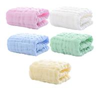 Milisten Lot De 5 Serviettes De Salive En Coton Pur 6 Couches Pour -nés, Lingettes En Mousseline Colorées, Absorbantes Et Lavables, Essuie-mains Bébé Pour Soins Quotidiens