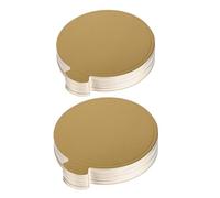 Milisten Lot de 50 Mini Plateaux à Gâteaux Jetables en Papier Doré, Bases Rondes 90 Mm, Supports Pâtisserie pour Décorations de Desserts et Fêtes, Accessoires de Fête pour Maison