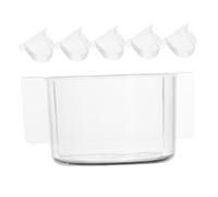 Milisten Lot de 6 Bols Suspendus Transparents pour Perroquets et Petits Oiseaux, Mangeoire Semi-Circulaire en Plastique Épaissi, Grosse Capacité, Accessoire pour Cage à Oiseaux