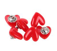 Milisten Lot de 6 Broches en Résine Rouge de Cœur, Petite Taille N°3, Épingles Décoratives pour Pulls, Paquet et Costumes, Accessoire Polyvalent pour Mariage et Présents D’amour
