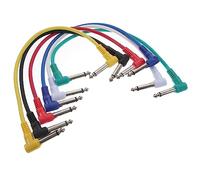 Milisten Lot de 6 Câbles D'effet Audio Patch pour Guitare et Basse, 30 Cm, Connecteur Jack Mâle Coudé 6,35 Mm, Câble de Connexion Instrument, Accessoires Sonorisation Scène