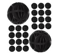Milisten Lot de 60 Boules Filtrantes Biochimiques pour Aquarium Étang Filtre en Abs Noir