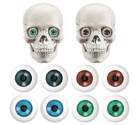Milisten Lot de 8 demi-globes oculaires creux effrayants pour Halloween, accessoires d'horreur réalistes pour décoration de fête d'Halloween, masque, poupée, accessoires de bricolage, 26 mm