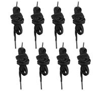 Milisten Lot de 8 Lacets Plats Cirés Noirs en Coton 120 CM, Lacets de Rechange Larges pour Chaussures de Sport, Course et Randonnée, Résistants à L’Effilochage et Déperlants, Unisexes