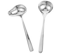 Milisten Louche à Bec Verseur Inoxydable 2 Pièces - Cuillère à Sauce et Louche à Soupe Classiques en Acier Inox, Manches Équilibrés, Ustensiles Multifonctions Cuisine et Restaurant