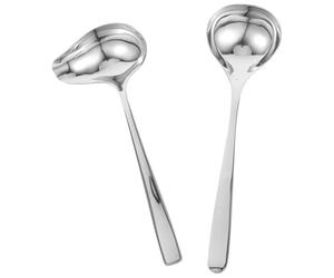 Milisten Louche à Bec Verseur Inoxydable 2 Pièces - Cuillère à Sauce et Louche à Soupe Classiques en Acier Inox, Manches Équilibrés, Ustensiles Multifonctions Cuisine et Restaurant