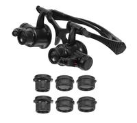 Milisten Loupe Frontale à Bandeau Ajustable avec Lentilles Détachables 10x 15x 20x 25x, Loupe Bijoutier LED pour Réparation Bijoux et Montres, Outil Précis pour Horlogerie et Joaillerie