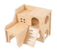 Milisten Maisonnette Bois pour Hamster Nain avec Toboggan Sensoriel et Cachette Accessoire de Cage pour Rongeurs Aire de Jeu Amusante et Confortable
