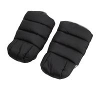 Milisten Manchons Chauffants pour Poussette Bébé Moufles d'hiver Coupe-Vent en Peluche Noire Protection Mains Le Froid Universels Fixation Auto-Agrippante Accessoires Poussette Hiver