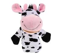 Milisten Marionnette en Peluche Vache à Bouche Mobile pour Garçon Et Filles Jouet Interactif 30 Cm pour Raconter des Histoires Et Animer Les Jeux Présent d'anniversaire Noël