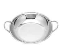 Milisten Marmite sans Aimant Inox 30 Cm Fond Plat Épais, Casserole Antiadhésive pour Induction, Pot à Double Poignée en Acier Inoxydable, Ustensile Cuisine Polyvalent pour Restaurant