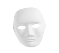 Milisten Masque Portrait Homme Blanc Pâte Écologique Masque Visage Vierge DIY pour Peinture et Déguisement Bande Élastique Confortable pour Éducation Artistique et Fêtes
