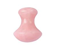 Milisten Masseur de Pierres Naturel en Pierre de Jade Rose Tête Champignon Ronde Ovale Outil de Massage Facial et Grattage Spa Portable pour Bien-Relaxation Musculaire