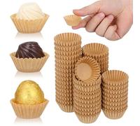 Milisten Mini Caissettes à Cupcakes Kraft 1000 Pièces 6 CM pour Cuisson Muffins et Chocolats Présentation Truffes Usage Personnel et Professionnel