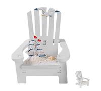 Milisten Mini Chaise de Plage Blanche Miniature Décorative en Plastique pour Maison de Poupée, Ornement Nautique Réaliste, Décoration Micro-Paysage Thème Plage, Accessoire pour Figurines