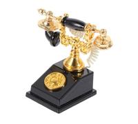 Milisten Mini Décoration Téléphone Vintage Européen avec Horloge Ornement pour Maison Miniature