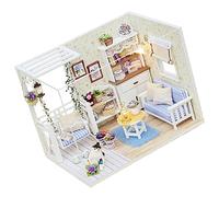 Milisten Mini Maison DIY Bois Jouet Fait Main Assembler Manuellement Appartement Miniature Modèle Créatif pour Garçon Fille Et Décoration Salon