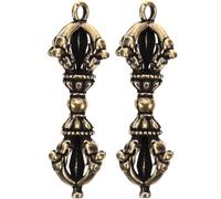 Milisten Mini Pilon Vajra en Laiton Lot de 2, Ornement Décoratif pour Chambre, Objet Rituel Bouddhiste Tantrique Tibétain