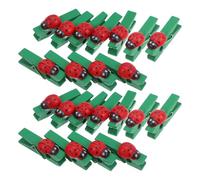 Milisten Mini Pinces à Reliure en Bois Vert Motif Coccinelle, Lot de 30 Clips pour Photos et Cartes, Pratiques pour Organiser Documents Épais, Usage Créatif et Domestique