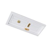 Milisten Mini Porte en Bois Artisanale Blanche 4 Compartiments Modèle Miniature pour Maison de Poupée Décoration D’Accessoire Maison Poupée Porte Miniature à Bricoler Jouets